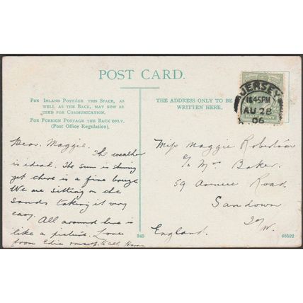 Rozel Bay, Jersey, 1906 - Postcard