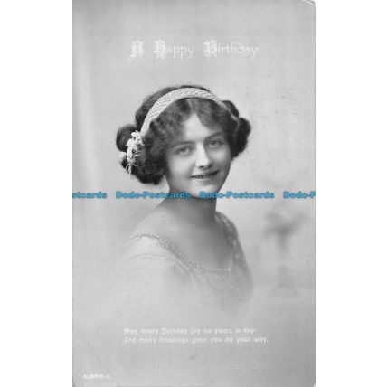R093654 Greetings. A Happy Birthday. Young Girl Portrait. Rotary. RP