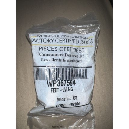 Genuine Whirlpool/FSP 367594 Leveling Feet WP367594 OEM