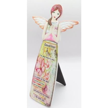 Daughter Porcelain Message Angel Plaque Freestanding or Wall 24 CM Gift Home