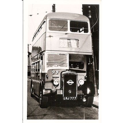 Black & White Photo of Maidstone Corporation Transport - LKJ 777 on hire to L.T.