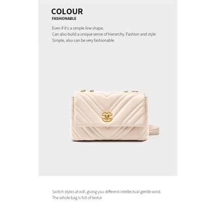 Women Genuine Leather Chain Square Bag White