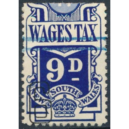 Wages Tax: 9d Bottom Half - NSW Revenue - 1935 - Used Hinged