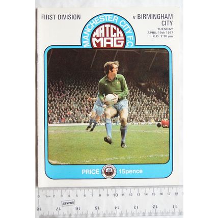 1977 programme Manchester City v. Birmingham City, 19/4