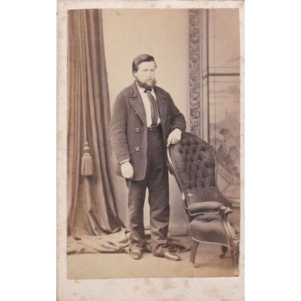 VICT. CDV PHOTO -BEARDED STANDING MAN BY J.H. KAY, GLASGOW