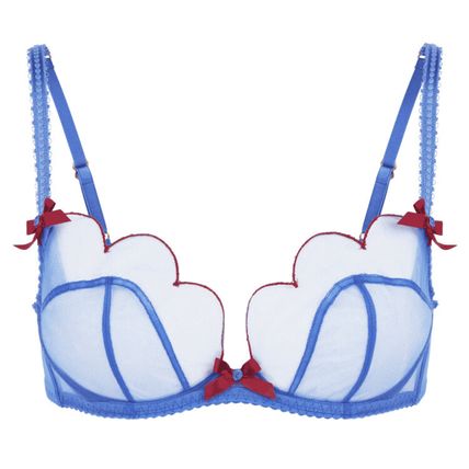 AGENT PROVOCATEUR Lorna Bra Blue and Dark Red Size UK 36C BNWT