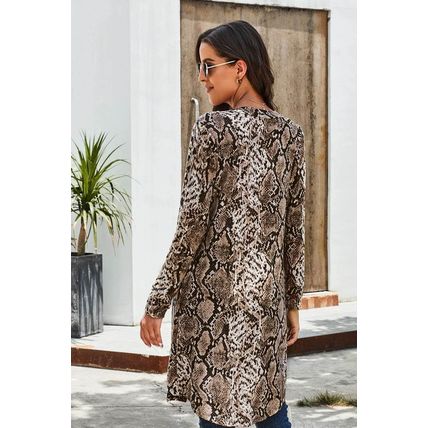 Snake Print Long Cardigan