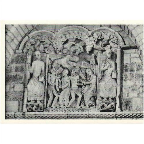 B&W Photo Postcard - Tympanum Abbey Church Souillac France