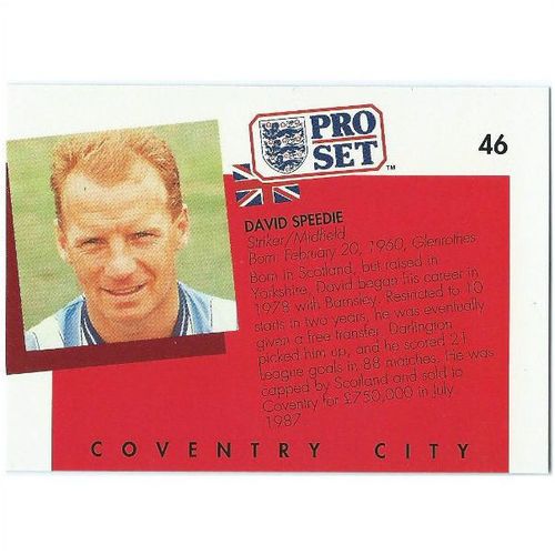 1990/1991 Pro Set Footbal - #46 - David Speedie