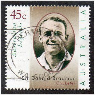 AUS 1997 45c ' AUSTRALIAN LEGENDS (1ST SERIES) -BRADMAN' FINE USED (EBID14925