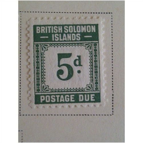 British Solomon Islands 1940 5d Grey Green Postage Due Mounted Mint MM SG D5