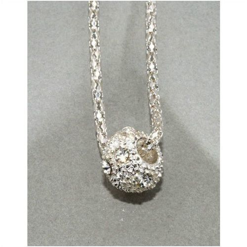 Fine White Crystal Silver Plated Charm Pendant Necklace Chain Jewellery 1607