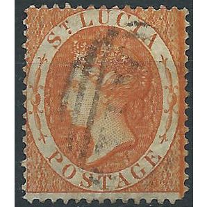 St Lucia 1864 SG14 (1/-) Brown Orange Fine Used .. ..
