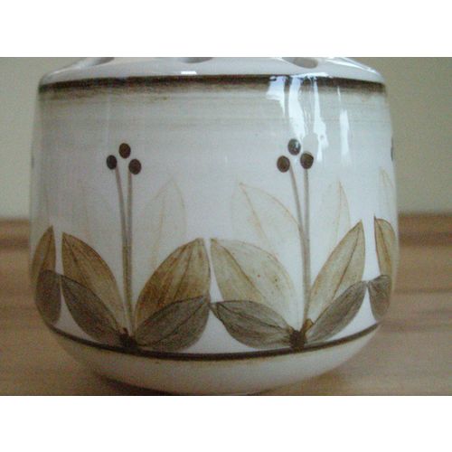 Jersey Studio Pottery Brown Leaf Posy Vase