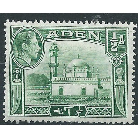 Aden 1948 SG16a 1/2a Bluish-Green Mounted Mint ..