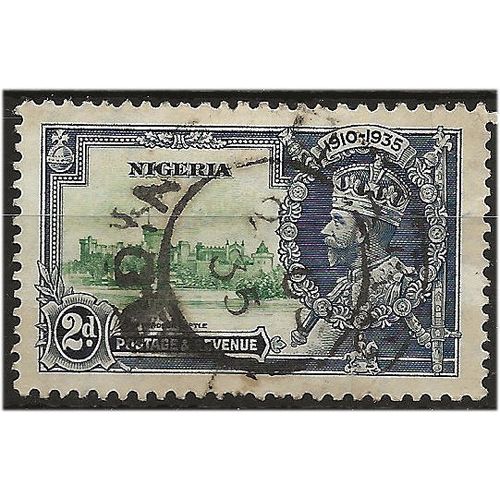 Nigeria 1935 SG32 2d Green & Indigo Silver Jubilee Fine Used . ..