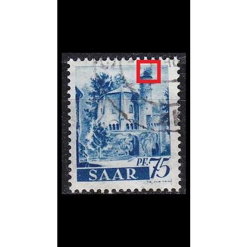 GERMANY Saar [1947] MiNr 0222 PF I ( O/used ) Plattenfehler