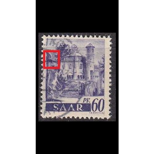 GERMANY Saar [1947] MiNr 0221 PF I ( O/used ) Plattenfehler
