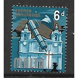 MALTA 1965 / 70 6d FRENCH OCCUPATION MULTICOLOURED SG 338 M / MINT