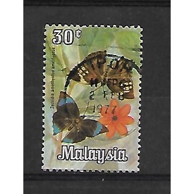 Malaysia.SG65 30c Zeuxidia Amethystus.Fine Used.Mar21a