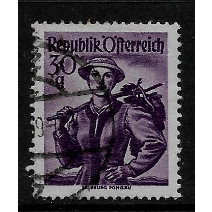 AUSTRIA 1948 PROVINCIAL COSTUMES 30g VIOLET SG 1115 FINE USED#