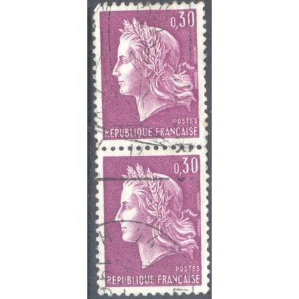 France 1967 - 0.30 reddish purple "Republique" x 2 - used