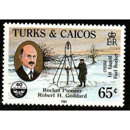 Turks & Caicos Islands 1985 Rocket Pioneer 65c MNH Stamp Goddard