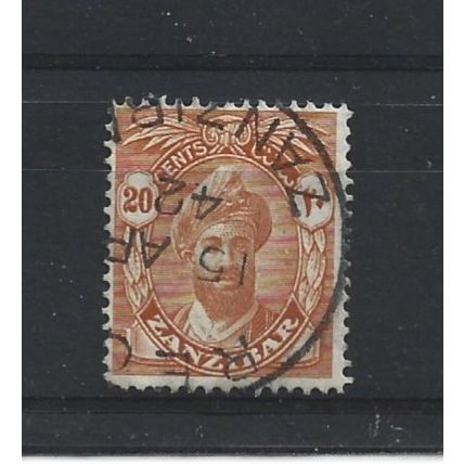 Zanzibar.SG313 20c Sultan Khalifa bin Harub (Orange).Fine Used.Jul24i