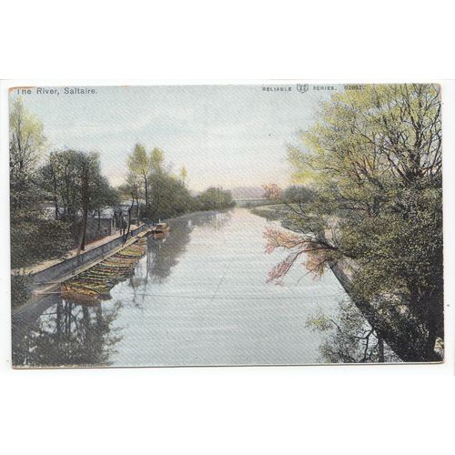 The River Saltaire West Yorkshire W R & S Postcard 62051