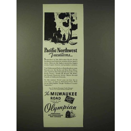 1935 Milwaukee Road Railroad Ad - Pacific Northwest