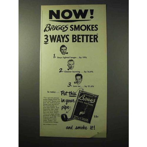 1950 Briggs Pipe Mixture Tobacco Ad - Better