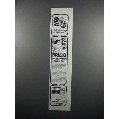 1950 Brillo Cleanser Ad - Mess of Crusty Pans?
