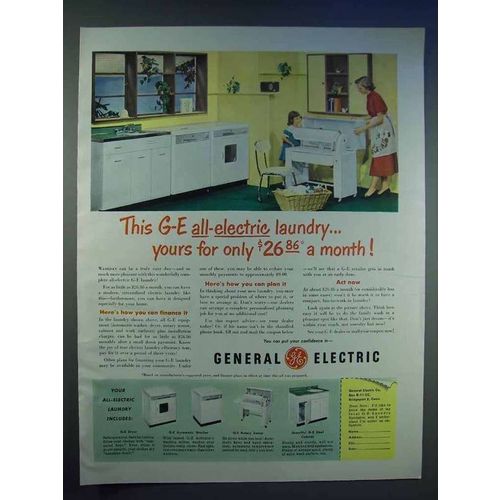 1950 General Electric Laundry Machines Ad
