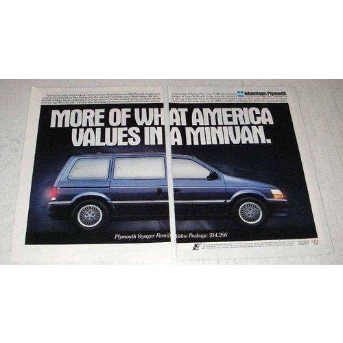 1992 Plymouth Voyager Minivan Ad - America Values