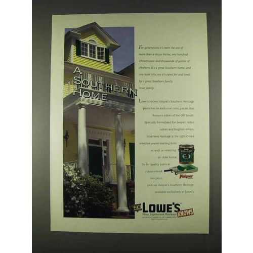 1996 Lowe's Valspar Southern Heritage Paint Ad