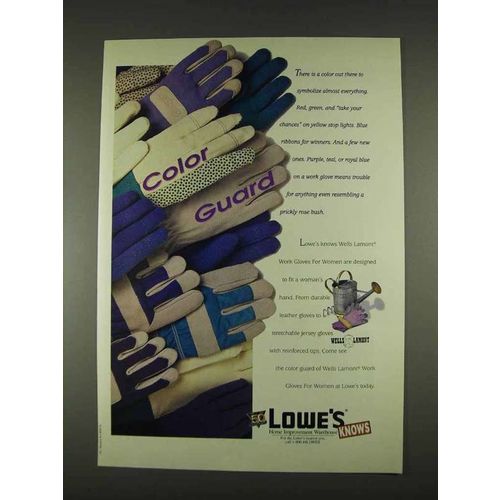 1996 Lowe's Wells Lamont Work Gloves Ad