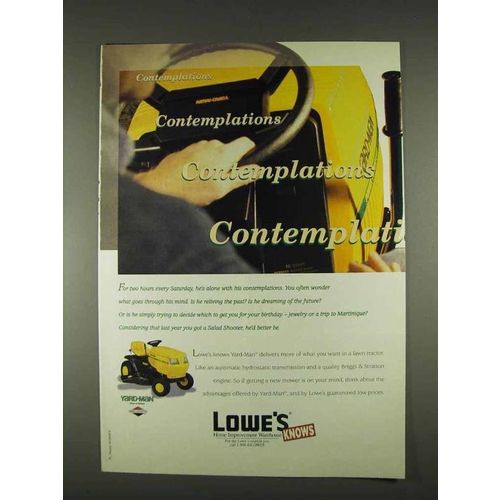 1996 Lowe's Yard-Man Lawn Mower Ad - Contemplations