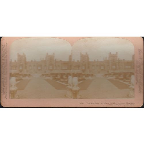 Windsor Castle Gardens – 1903, Griffith & Griffith Antique 3D Stereoview Card