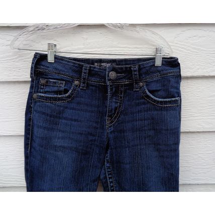 Womens Silver Jeans Suki Surplus W28L30 Denim Blue Jeans Distressed Actual 30x29