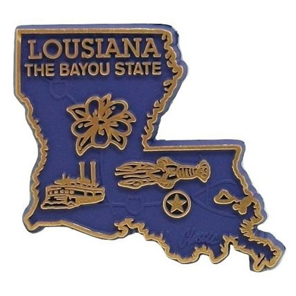 Louisiana The Bayou State Map Fridge Magnet