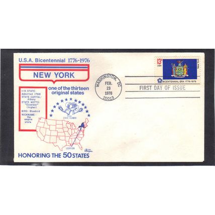 FDC Bazaar 1643 13c New York (Cachet-U/A) CV40213