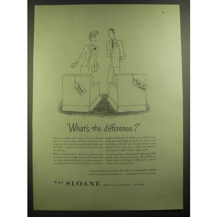 1946 W&J Sloane Furniture Ad - What's the difference?