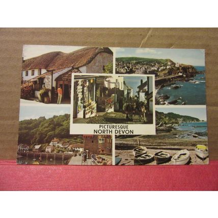 PICTURESQUE NORTH DEVON, multiview used postcard 1970 postmark PLC2094 =