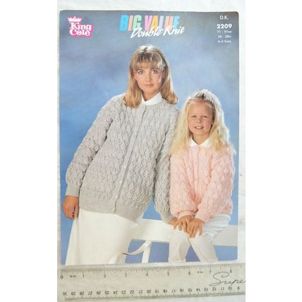 Vintage: King Cole 2209 mother & daughter cardigans, DK