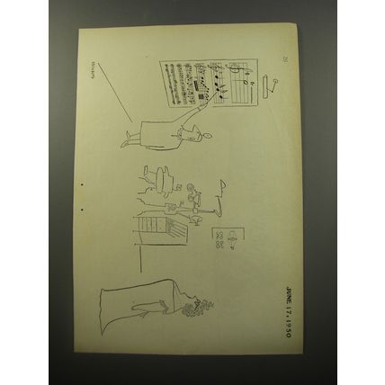 1950 Cartoon by Saul Steinberg - Opera Singer Eye Exam