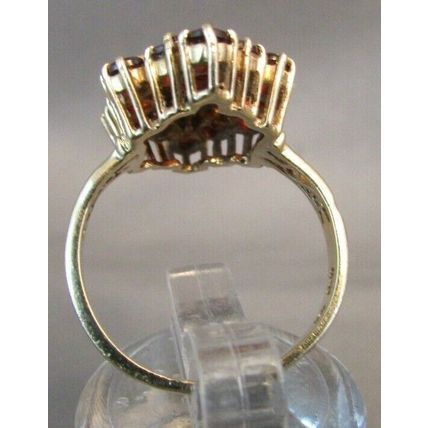 ANTIQUE 10K YELLOW GOLD NATURAL GARNET CLUSTER RING 1.99 TCW SIZE 6.5 STUNNING