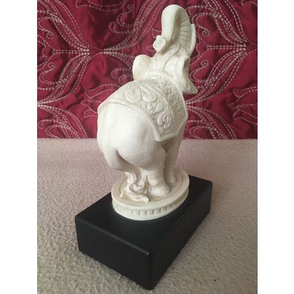 Vintage Sculpture Indian Elephant Alabaster Resin signed A. Giannelli 1972 Italy