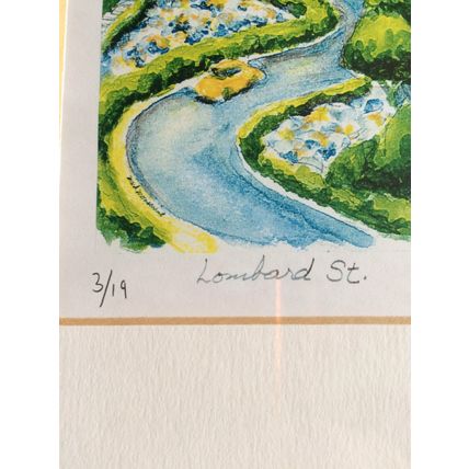 Mark Monsarrat Limited Edition Signed Watercolour Print Framed Lombard Street