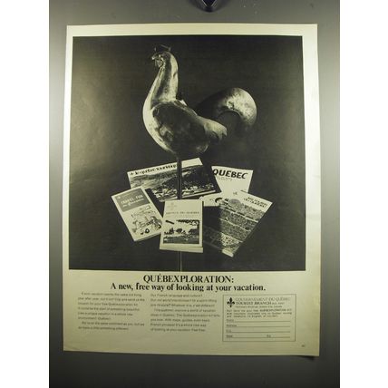 1972 Quebec Canada Ad - Quebexploration: A new, free way of looking at vacation