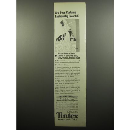 1932 Tintex Tints and Dyes Ad - Are your curtains fashionably colorful?